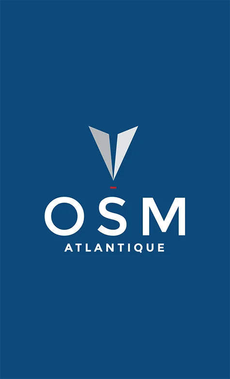 Logo d'OSM Atlantique sur fond bleu